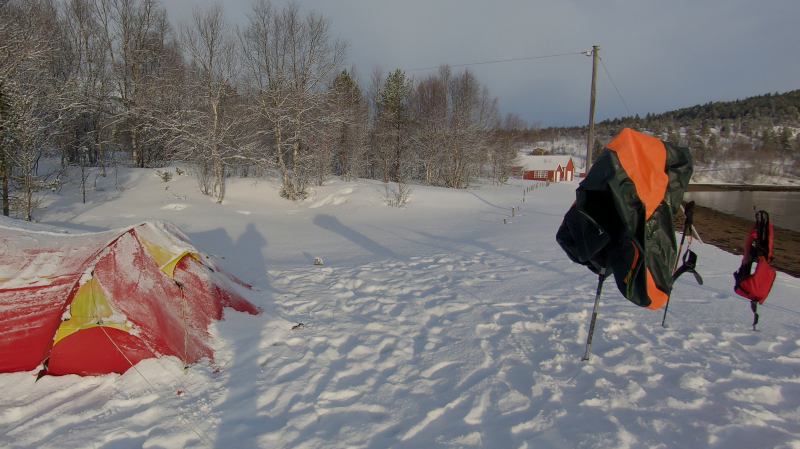 The camp after the packrafting